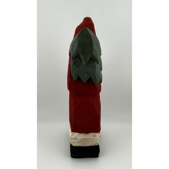 Vintage Handcrafted Wooden Santa Claus Figurine, Traditional Holiday Decor - Picture 2 of 5